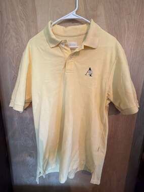 Aime Leon Dore Floral Letter A Logo Polo Shirt Light Yellow
